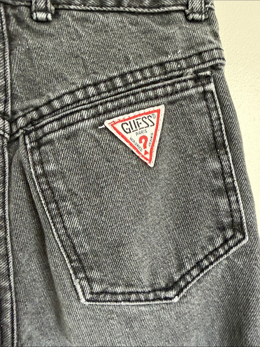 Guess Rare VINTAGE Georges Marciano Black Acid Wash Ankle High Waist Zip Jean